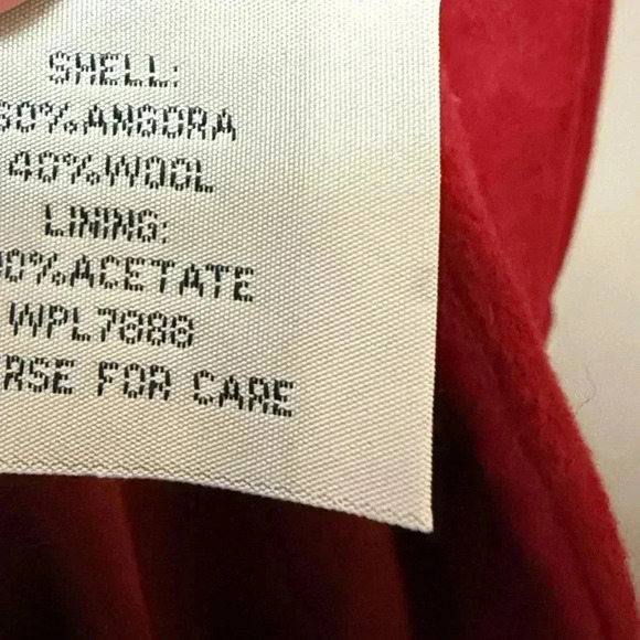 Vintage Anne Klein Wool and Angora Red Coat size 10 - Picture 5 of 6